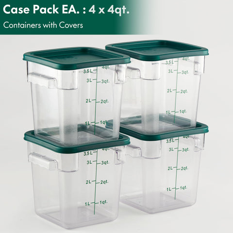 CURTA contenedor 4 Qt con tapa verde facilita almacenamiento ordenado y sellado