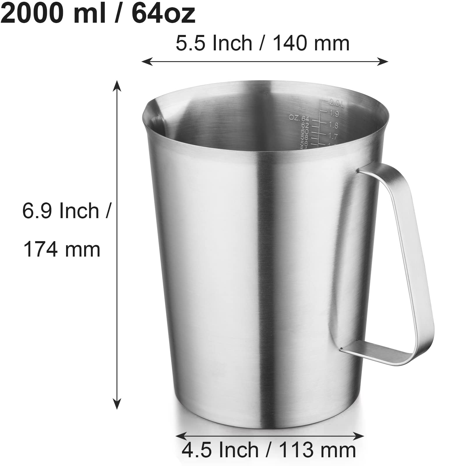 CURTA graduaciones grabadas en oz y ml para recetas exactas