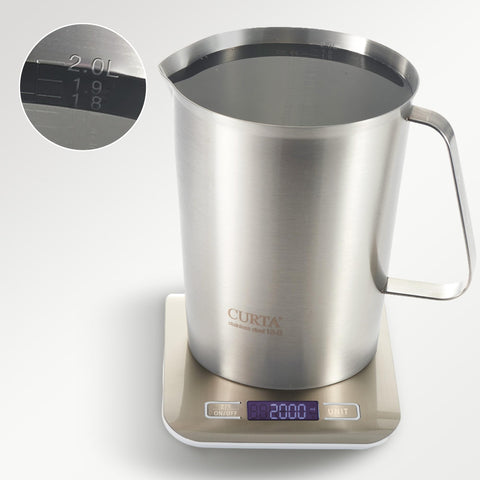 CURTA jarra con mango ergonómico para verter con control y limpieza
