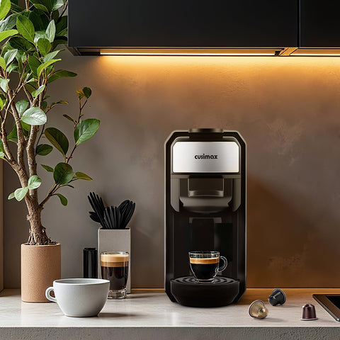 CUSIMAX: Presión de 19 bares para espresso intenso.