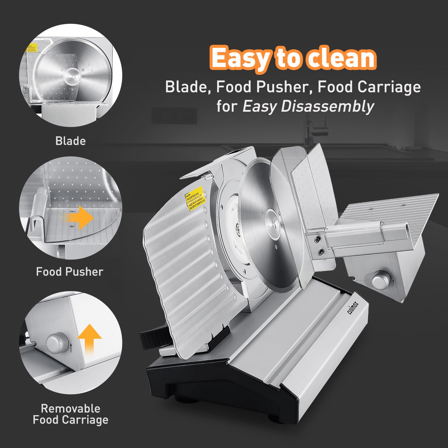 CUSIMAX carro de alimentos desmontable con sistema de seguridad para uso seguro