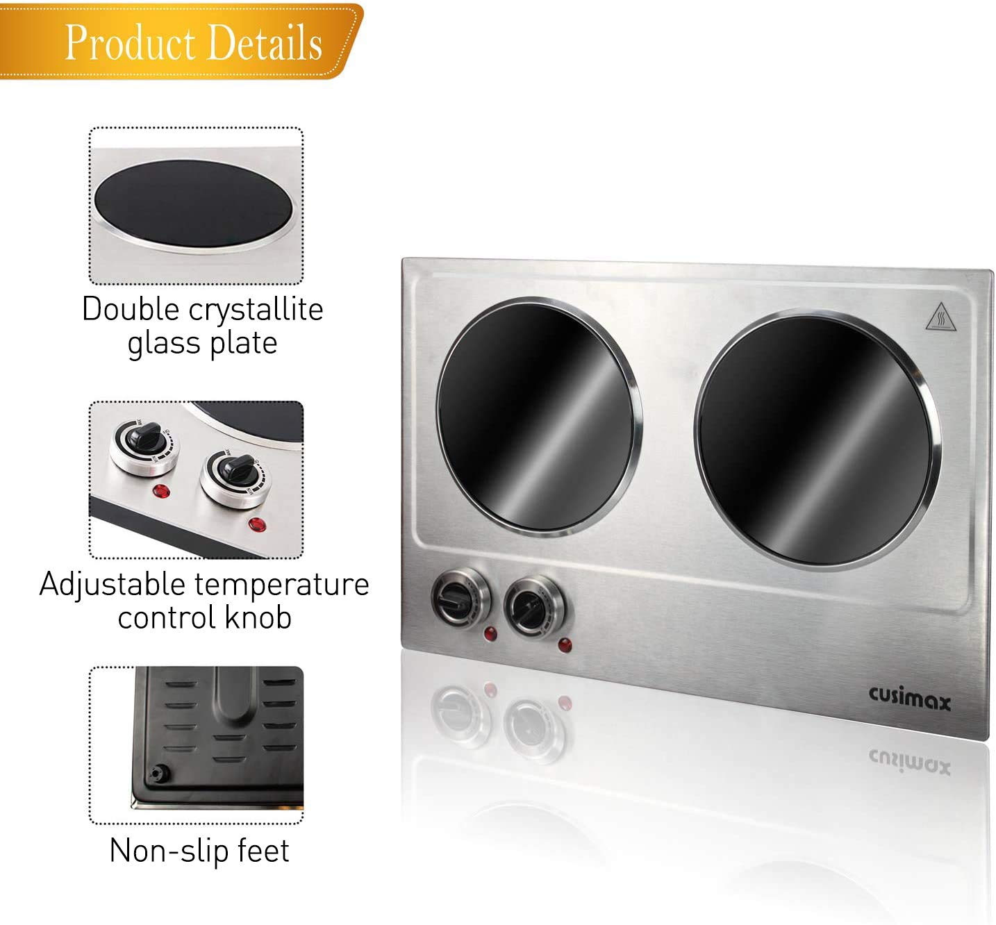 CUSIMAX controles dobles permiten ajustar cada quemador con precisión