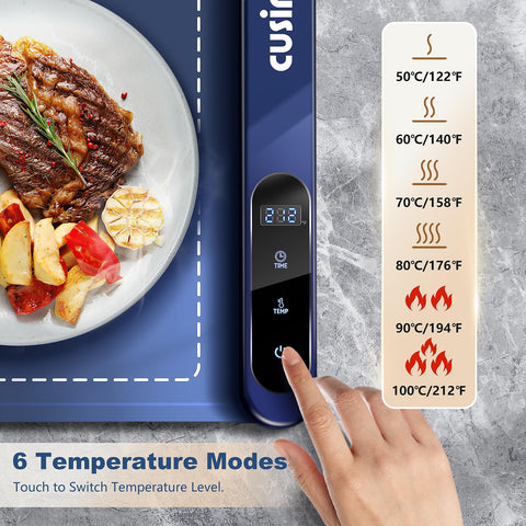 CUSIMAX controles de temperatura de 6 niveles para adaptar el calor.