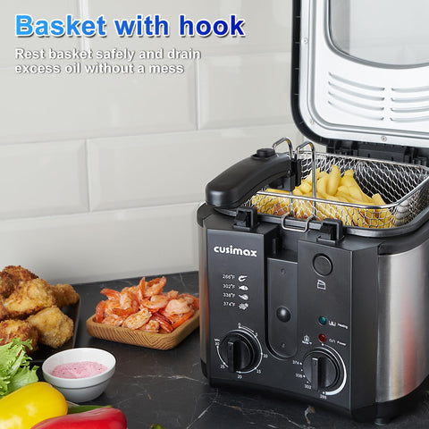 CUSIMAX freidora diseño compacto y ergonómico para cocinas pequeñas.