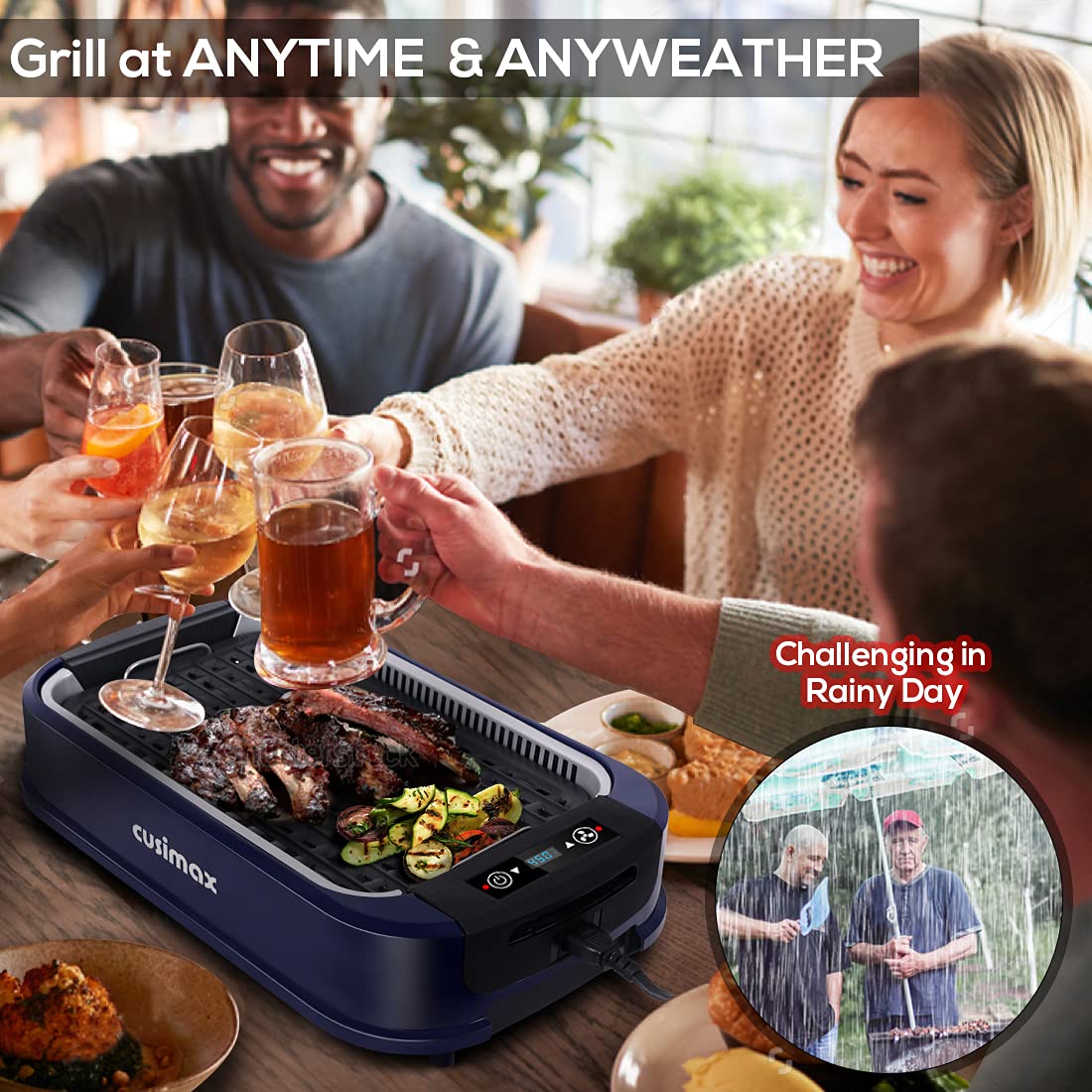 CUSIMAX extractor de humo turbo para parrilla de interior