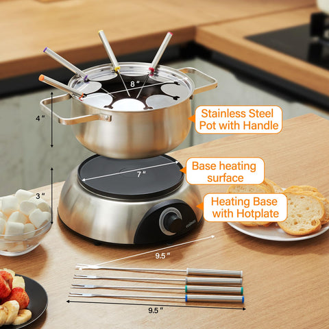 CUSIMAX conjunto fondue seguro y elegante para cenas en casa.