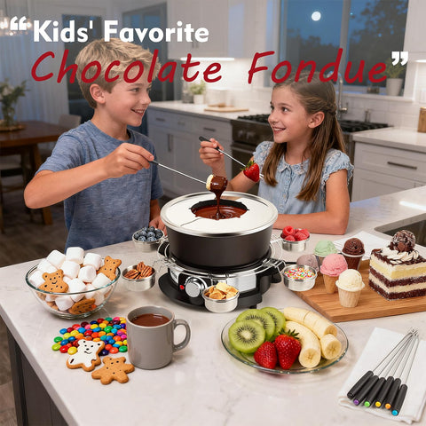 Mango removible del fondue set para manejar con seguridad y limpiar.