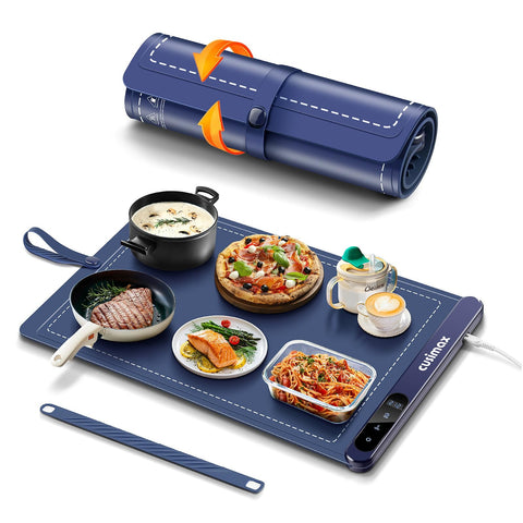 CUSIMAX alfombrilla caliente para alimentos con grafeno muestra calor uniforme en toda la superficie.