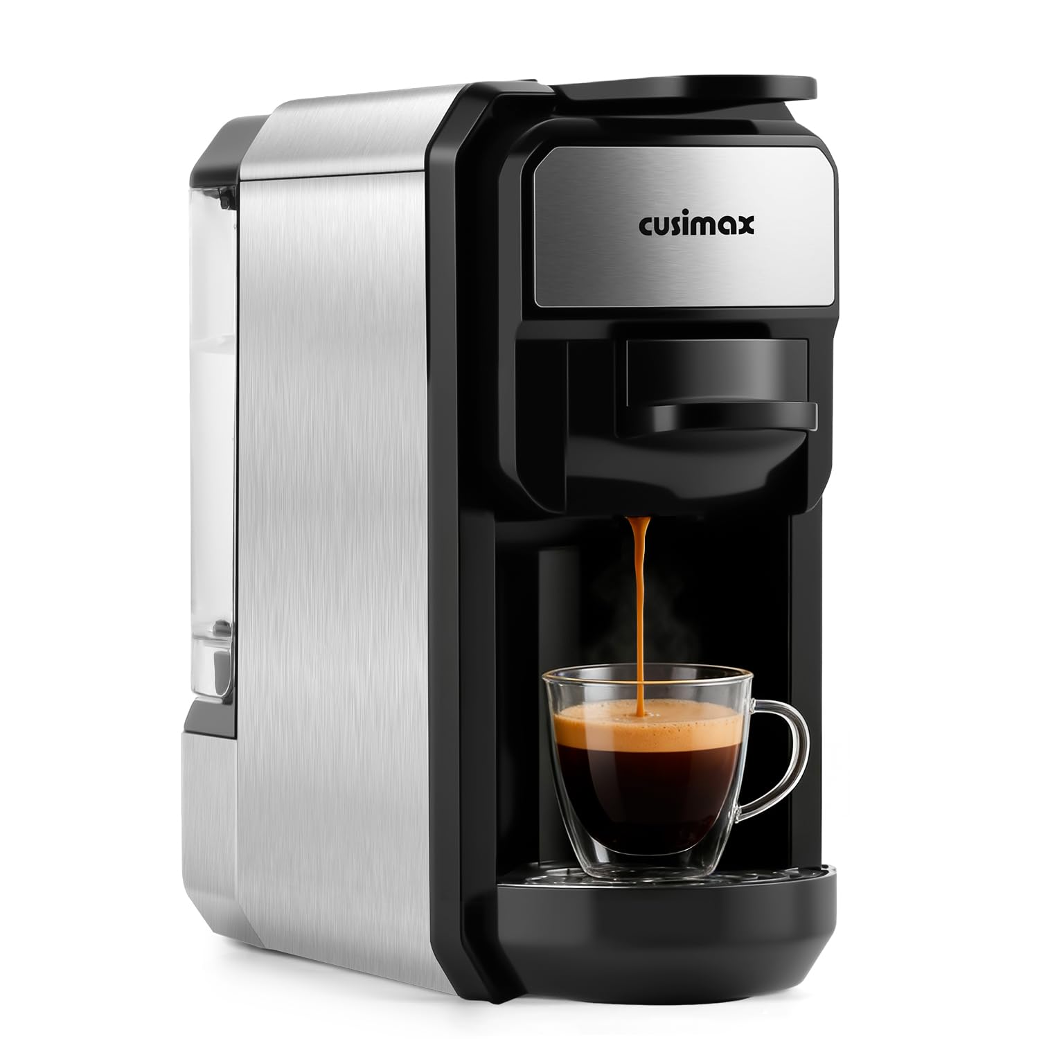 CUSIMAX: Máquina espresso una porción compatible con cápsulas Nespresso para café rápido en casa.