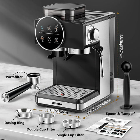 CUSIMAX Espresso: máquina compacta ideal para cocinas pequeñas.