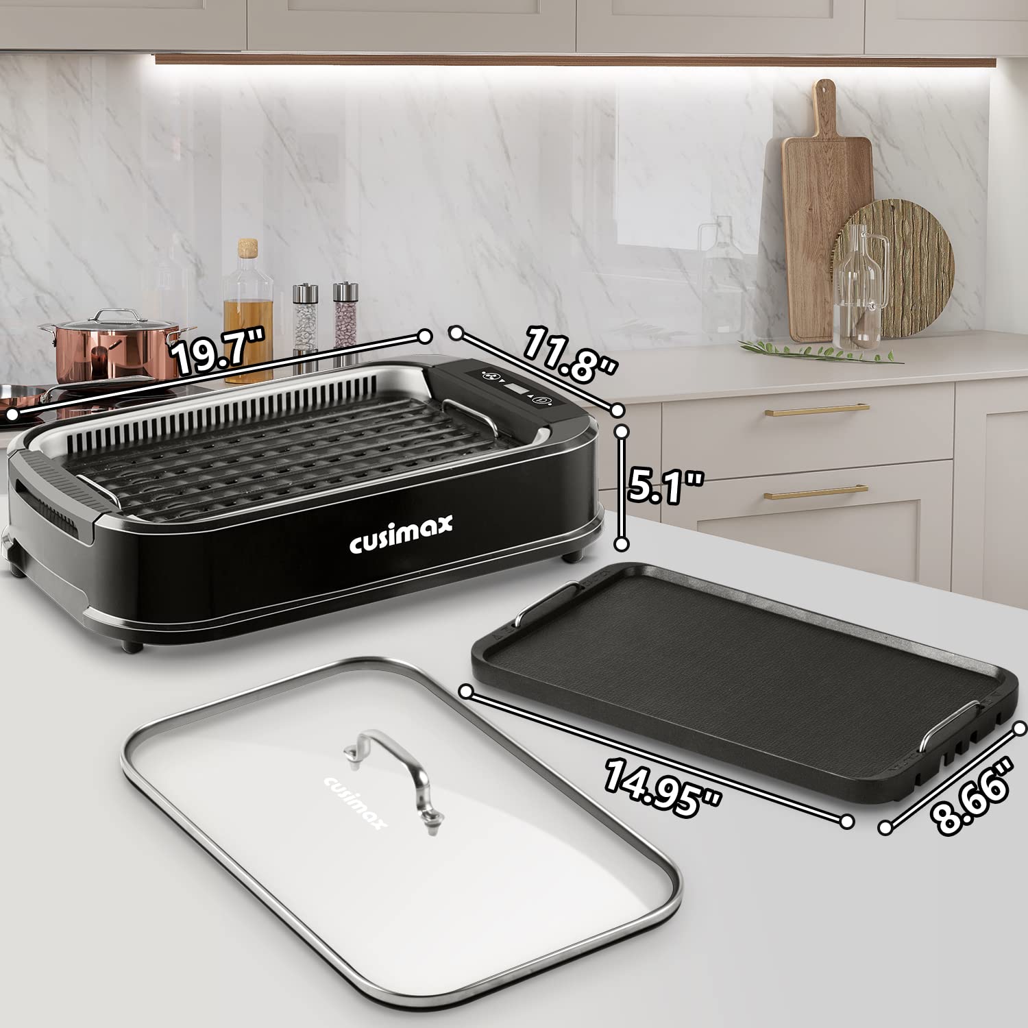 CUSIMAX uso en interiores para cenas barbacoa en casa sin humo