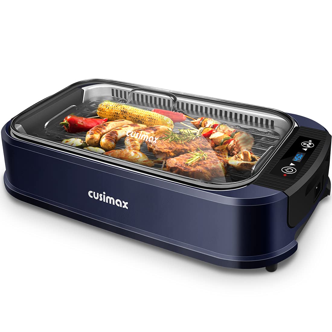 CUSIMAX parrilla interior sin humo sobre mesa para asados en casa