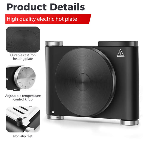 CUSIMAX placa caliente eléctrica con controles de termostato ajustables para cocción precisa