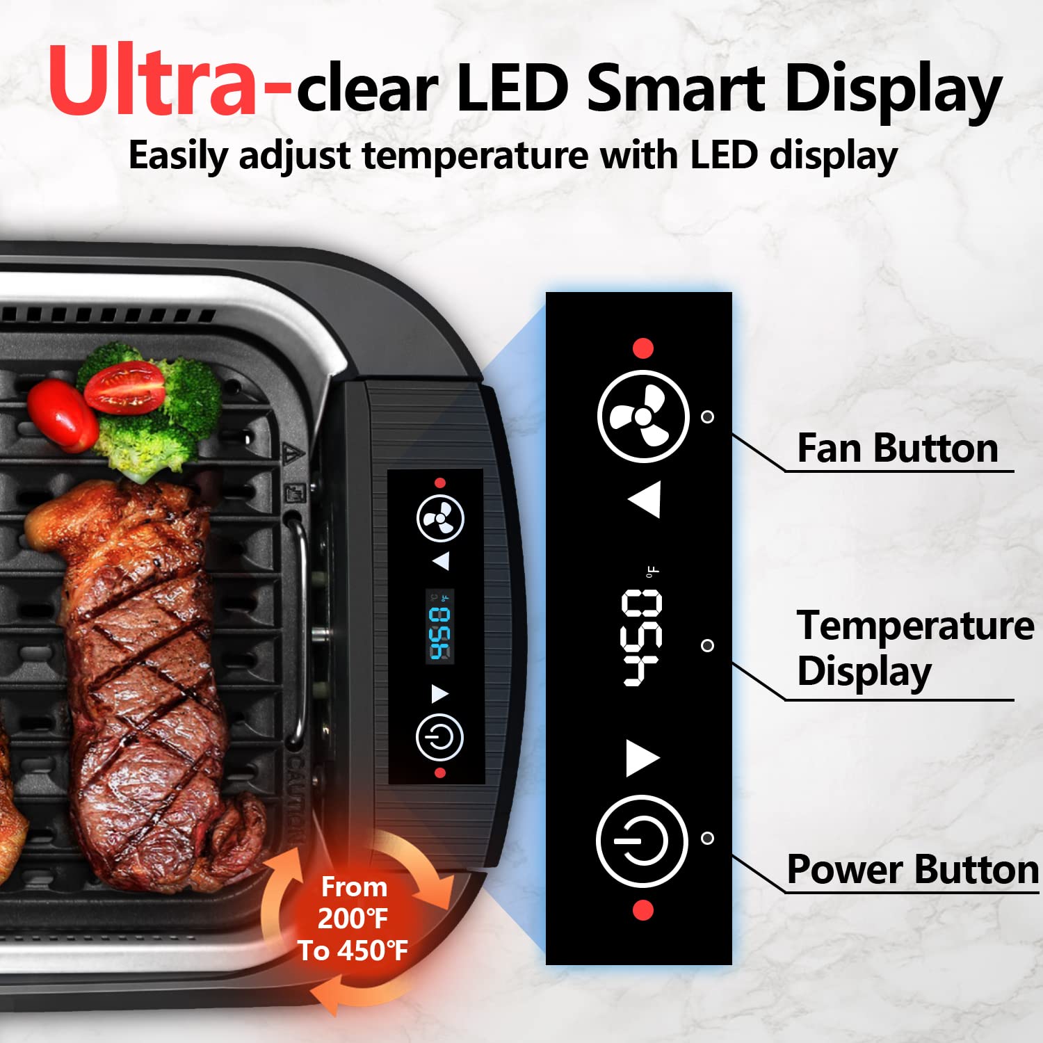 CUSIMAX platos desmontables grill y griddle para limpieza rápida.