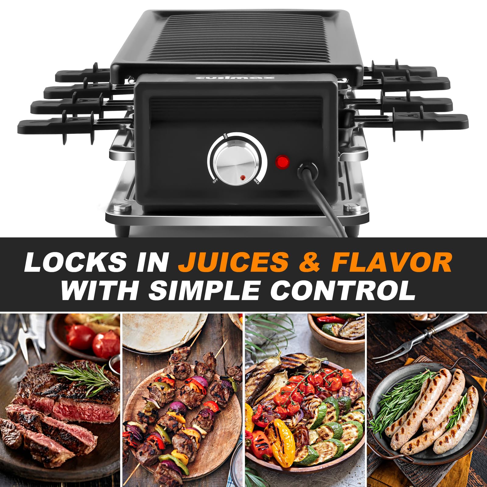 Cusimax Raclette: ocho bandejas para queso para personalizar cada porción.