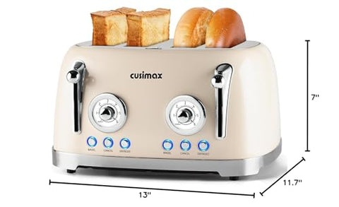 CUSIMAX tostadora crema, ideal para desayunos rápidos y prácticos