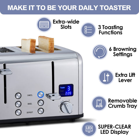 CUSIMAX Tostadora con paneles de control dual para distintas opciones de dorado.