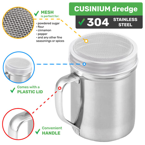 CUSINIUM dosificador de especias de 6 onzas con tapa, cocina ordenada