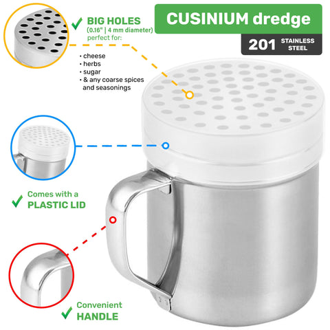 CUSINIUM: zaranda de malla mediana ideal para sal y mezclas.