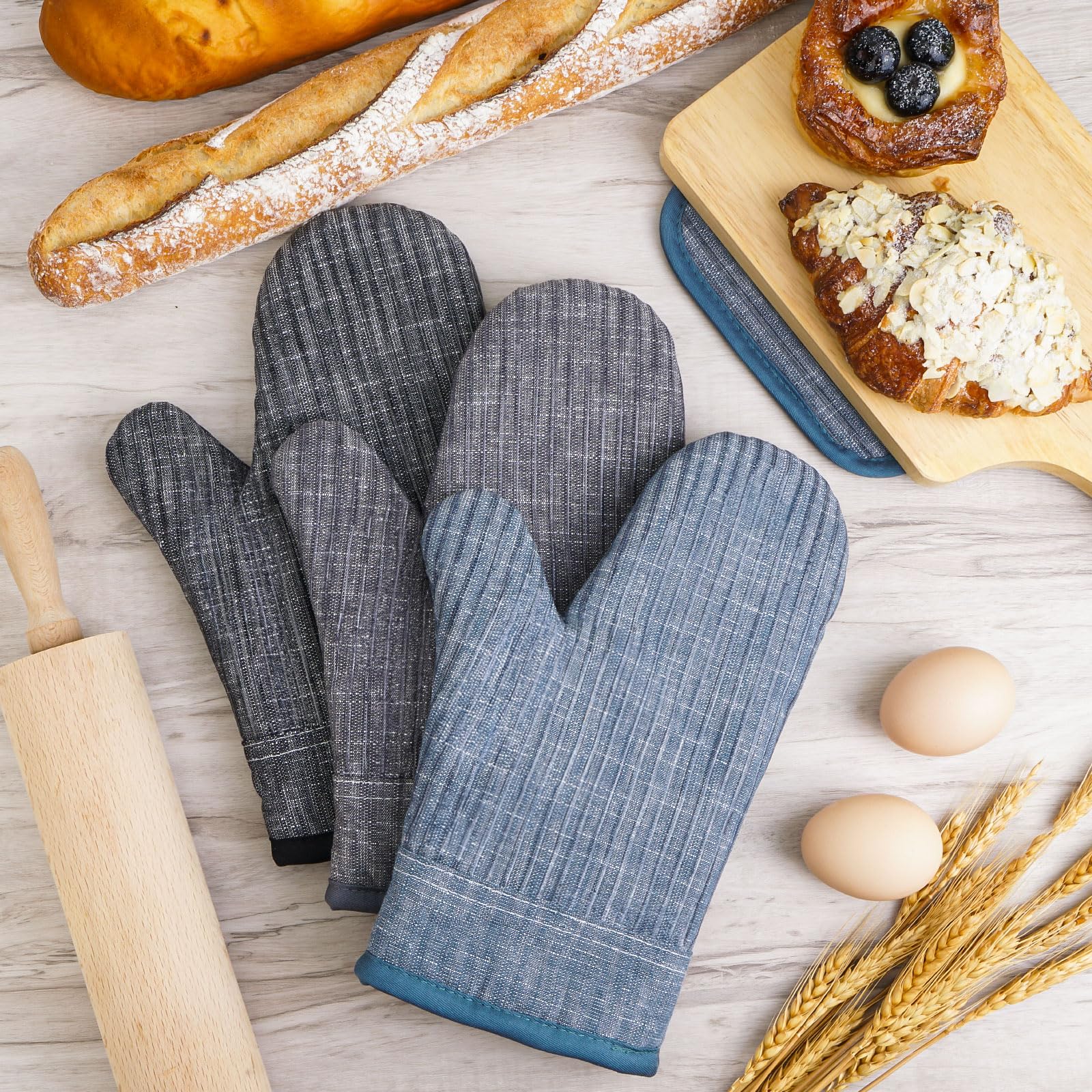 CUSIRA agarradores de horno con gancho para colgar y almacenamiento práctico.