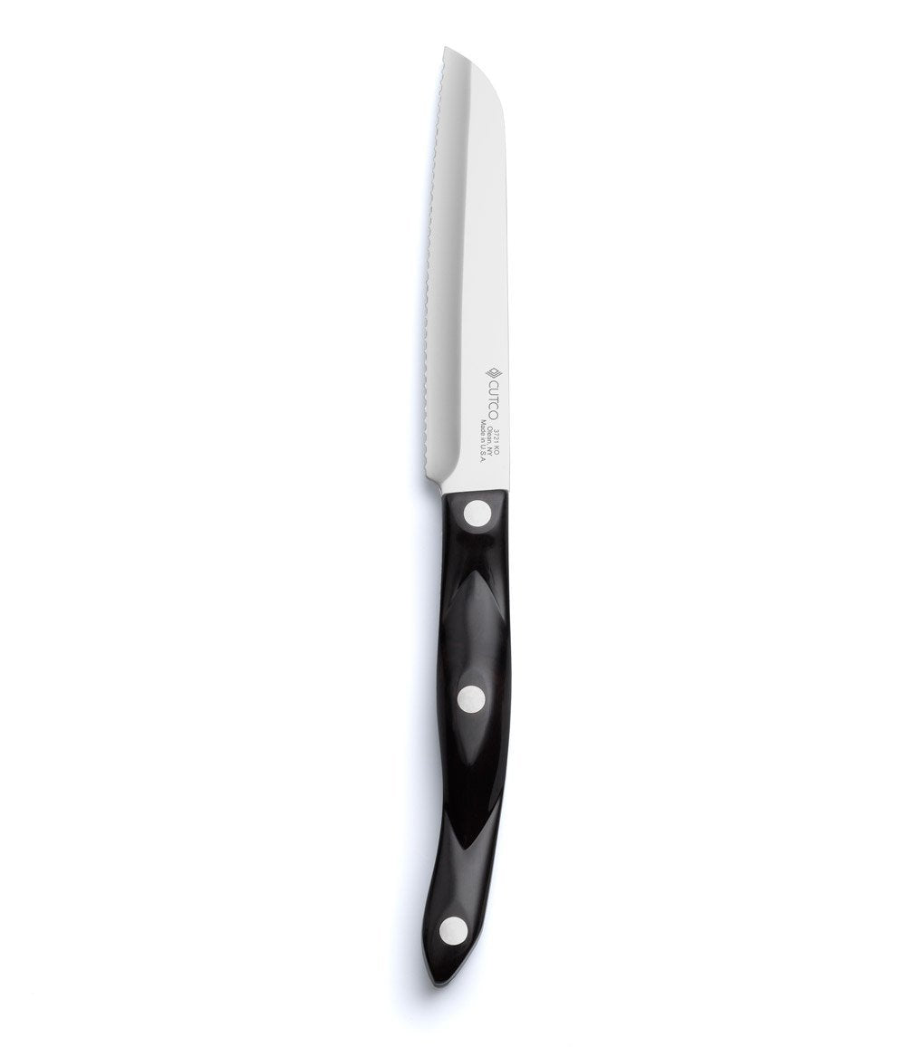 Cutco 3721 Cortador Santoku con mango ergonómico y filo dentado doble para cortes precisos