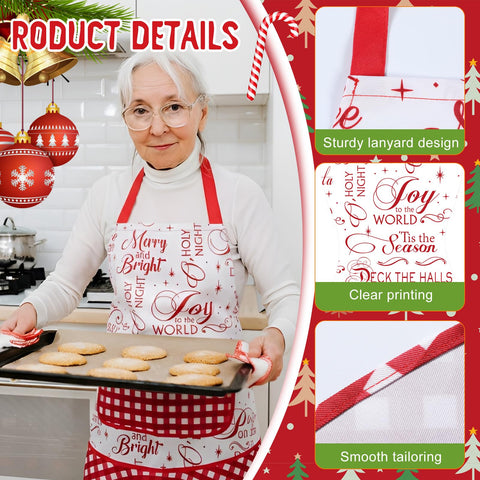 Delantal Cutecrop navidad, bolsillos prácticos para utensilios al cocinar