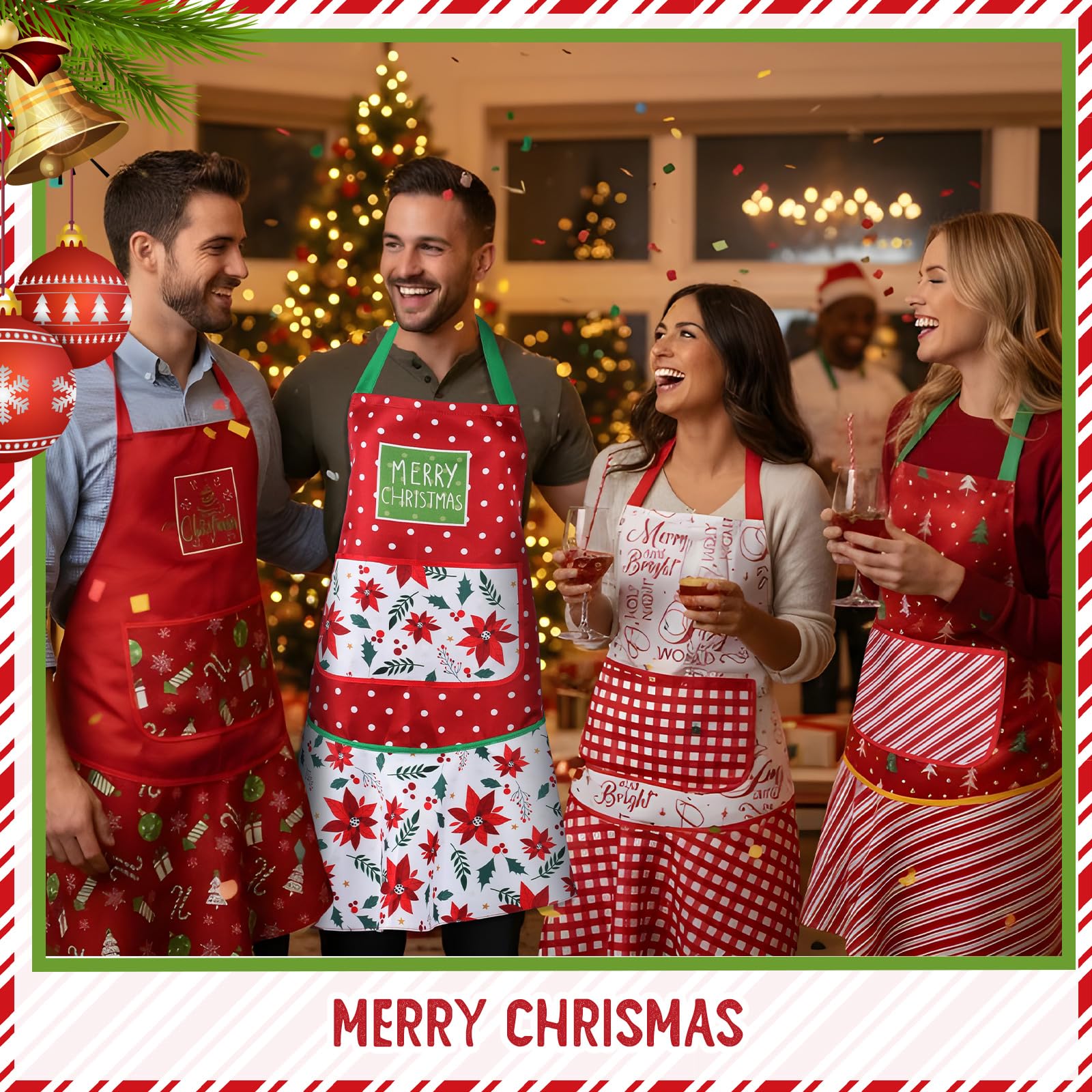 Delantal Cutecrop navidad, diseño dulces y regalos para fiestas