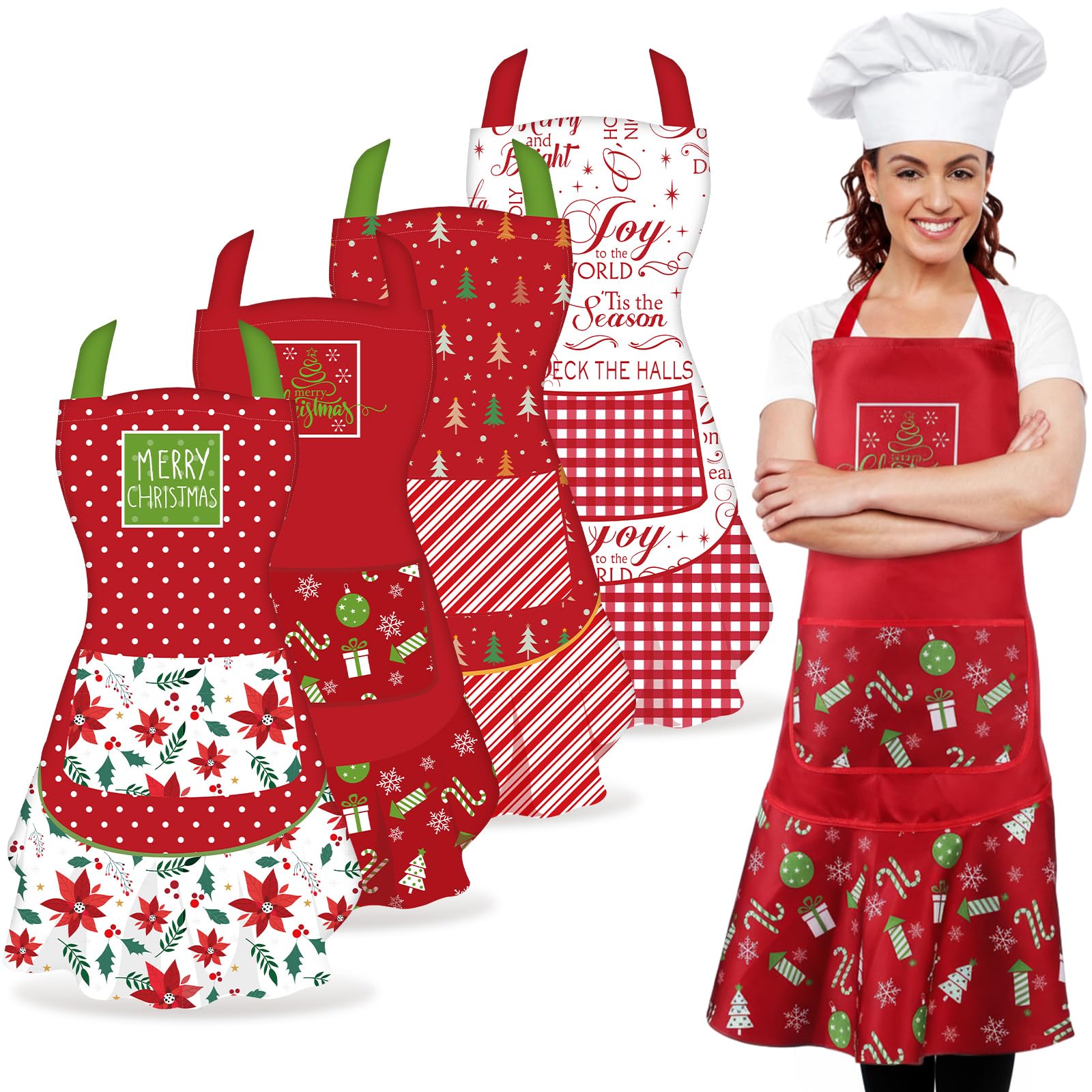 Delantal Cutecrop navidad, conjunto de cuatro diseños para cocinar en grupo