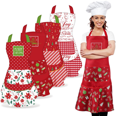Delantal Cutecrop navidad, conjunto de cuatro diseños para cocinar en grupo