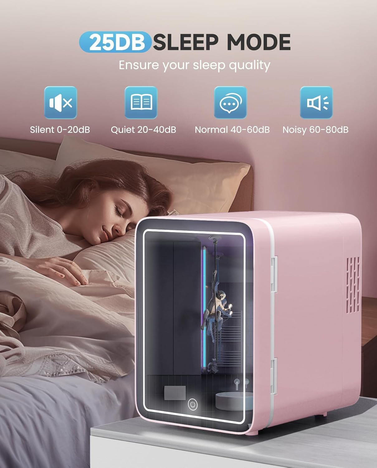 Diseño compacto y ligero, perfecto para dormitorio, oficina o coche.