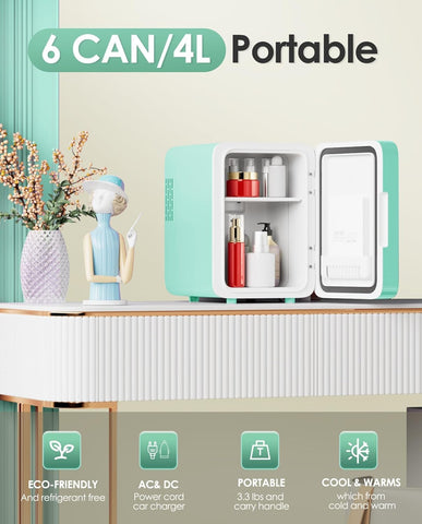 CUTIEWORLD Frigorífico 4L compacto ideal para escritorio o viaje