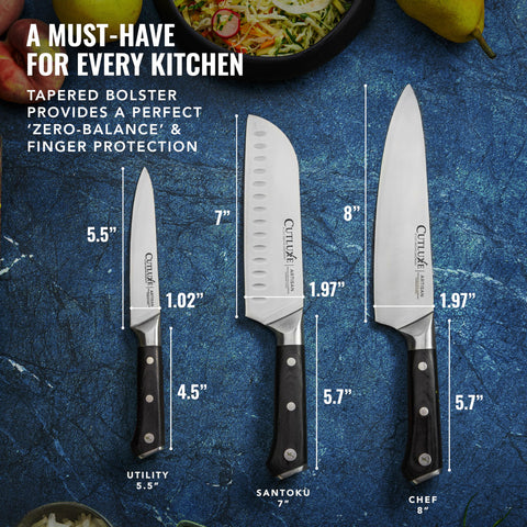 Cutluxe para uso diario en la cocina con acero de calidad