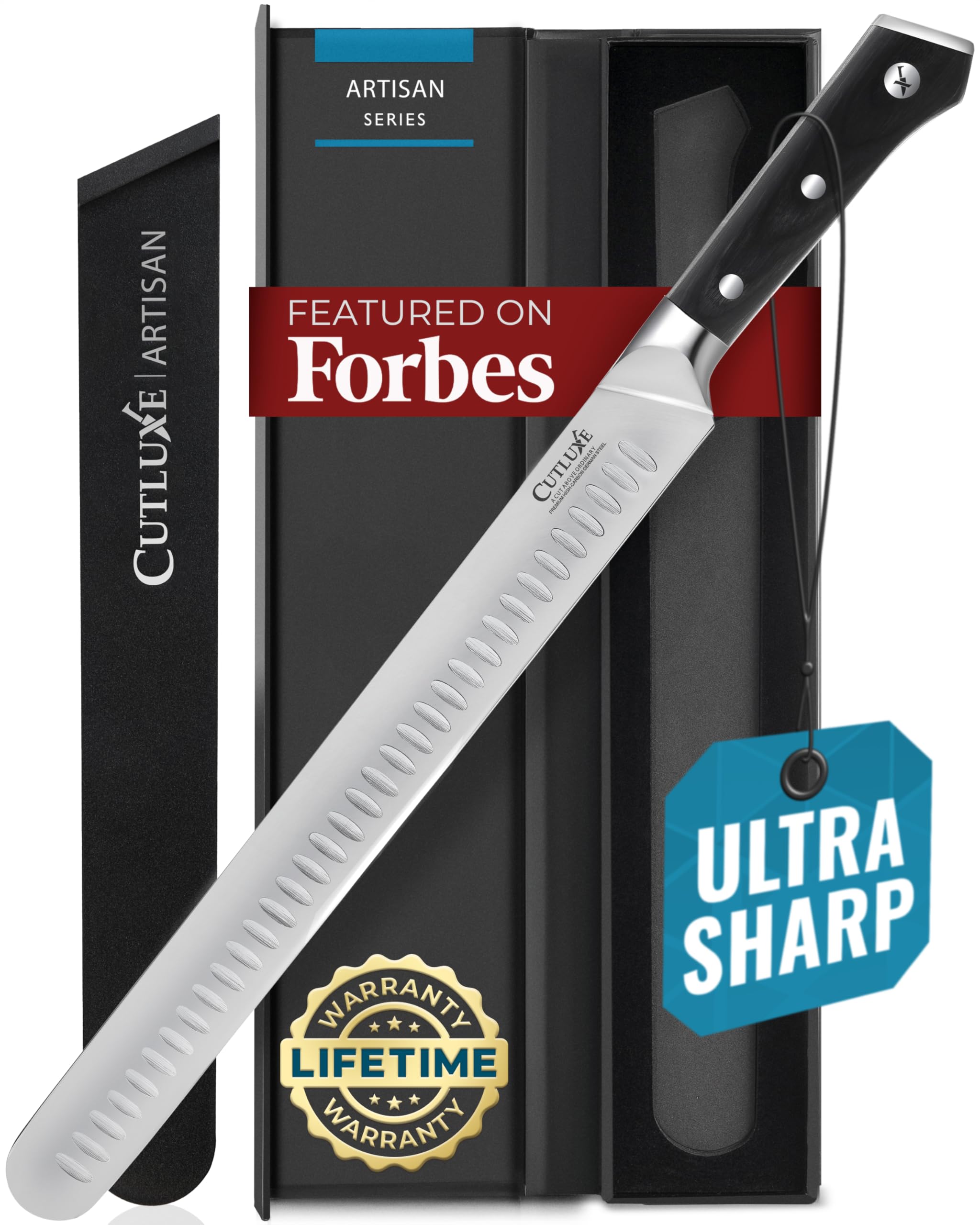 Cuchillo Cutluxe Brisket de 12 pulgadas, afilado para rebanar carnes con precisión