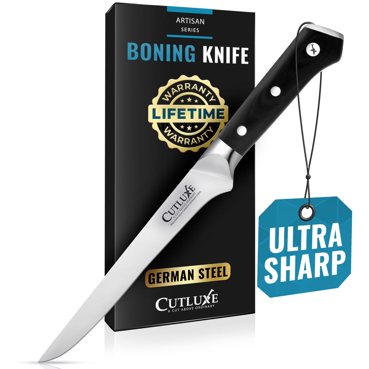 Cuchillo Cutluxe deshuesar 6 pulgadas con hoja afilada para cortes precisos