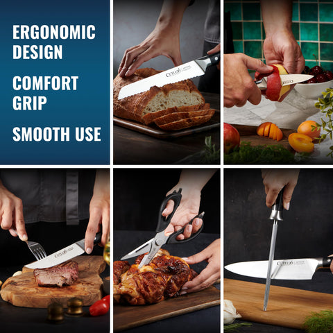 Cuchillo para trinchar Cutluxe de 8 pulgadas para porciones elegantes.