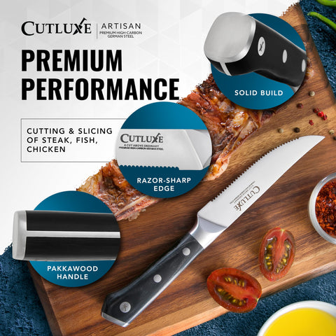 Corte preciso y seguro gracias al borde dentado de Cutluxe.