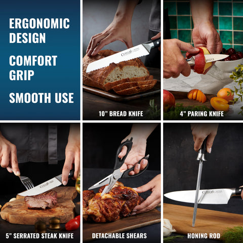 Cutluxe cuchillo hoja corte, afilado para cortes precisos en carnes y aves