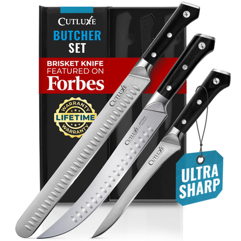 Cutluxe cuchillo brisket-12 para cortes grandes y precisos de carne.