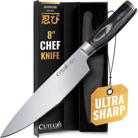 Cuchillo Shinobi de 8 pulgadas con hoja de alto carbono para cortes precisos