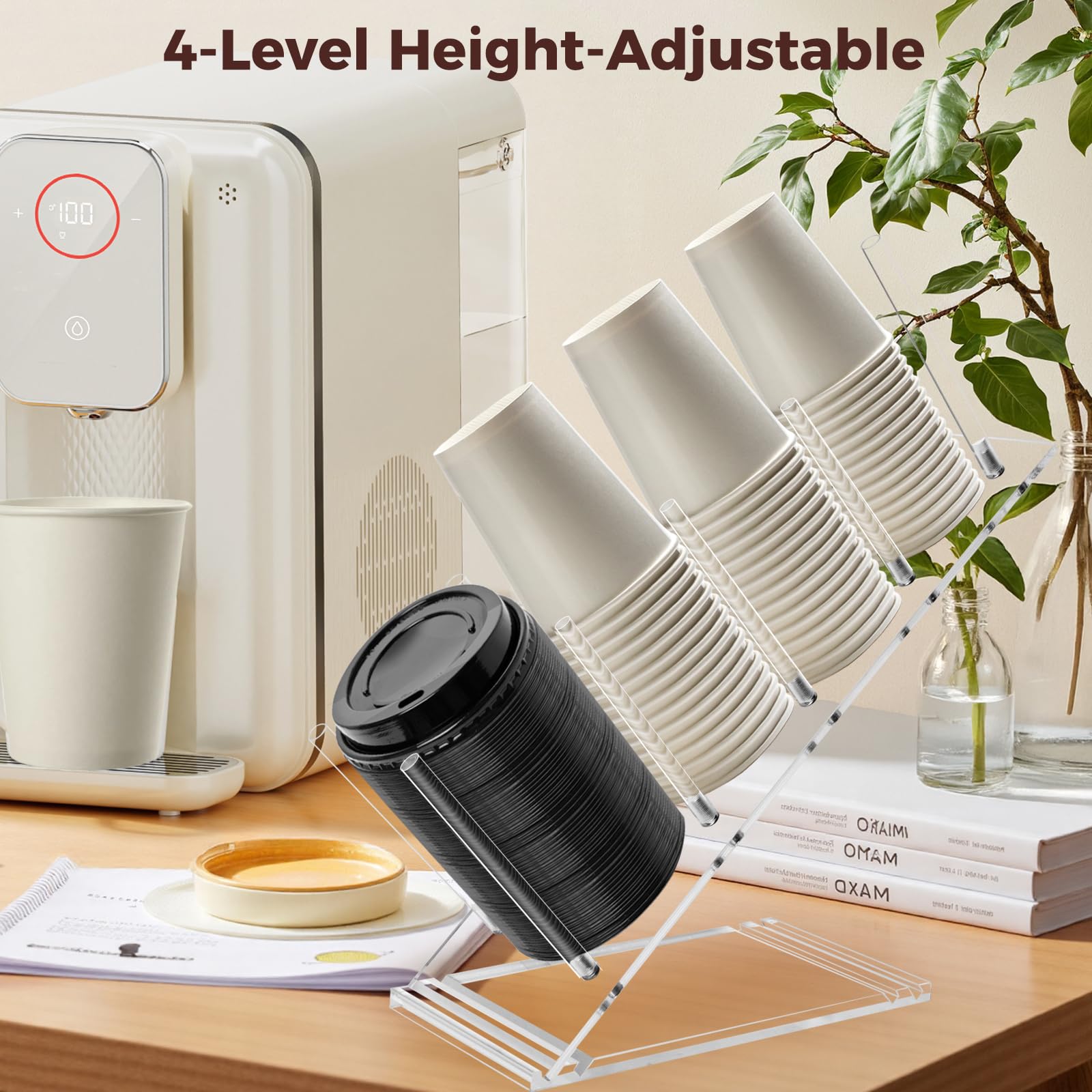 Cutora: soporte de altura ajustable para vasos de 8 a 20 oz
