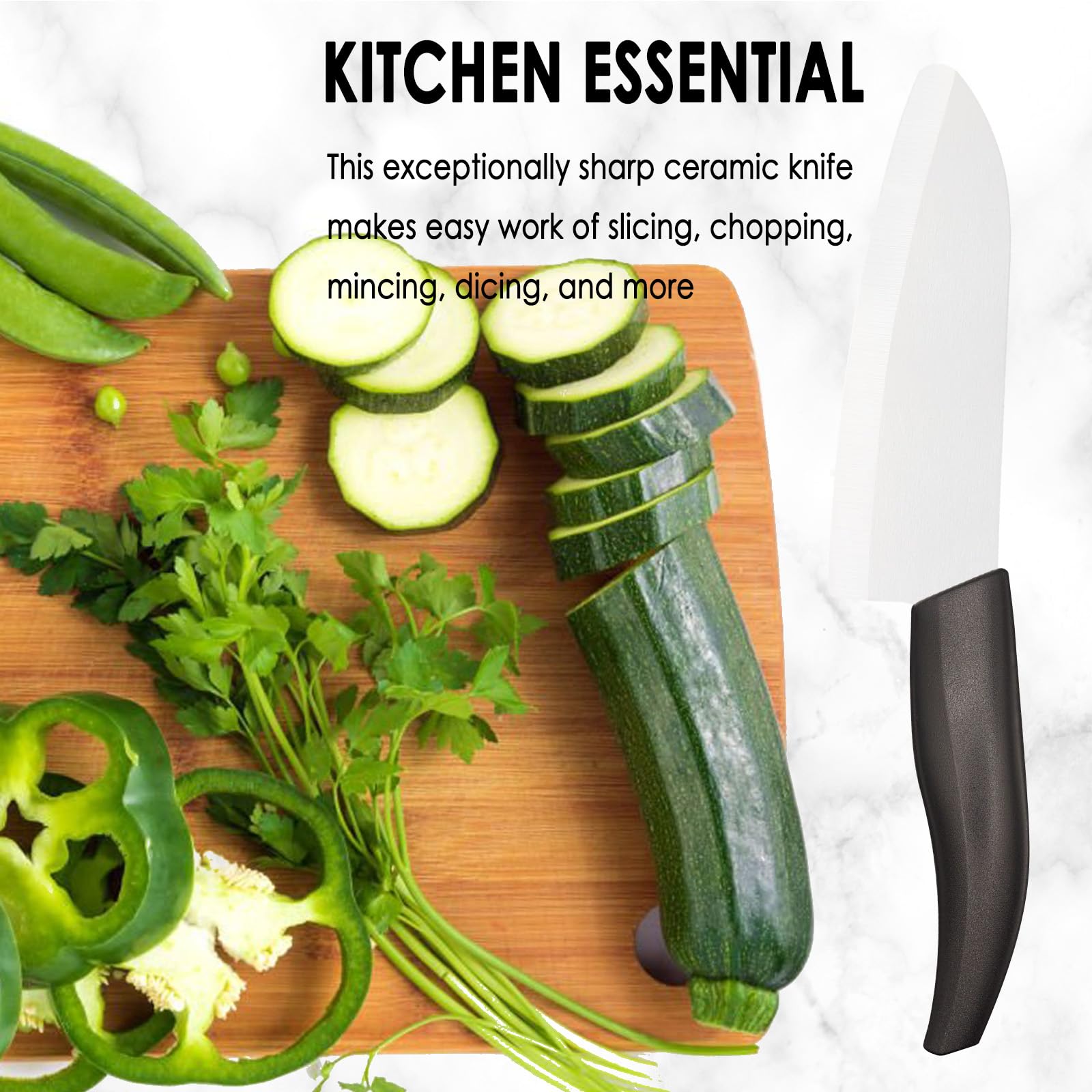 Cutqiz corte santoku profundo para hierbas y proteínas sin hueso