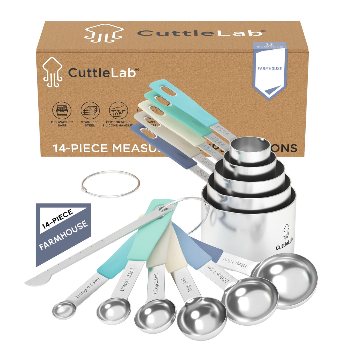 CuttleLab: tazas de 1 taza con marcado claro para mediciones precisas.