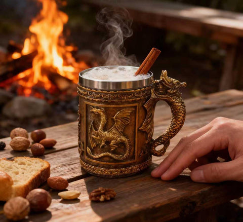 CUZOKOLA Taza dragón, uso versátil para bebida o decoración de escritorio