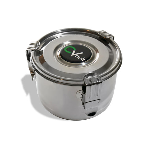 CVAULT contenedor grande 2 oz, hermético y a prueba de luz para conservación óptima.