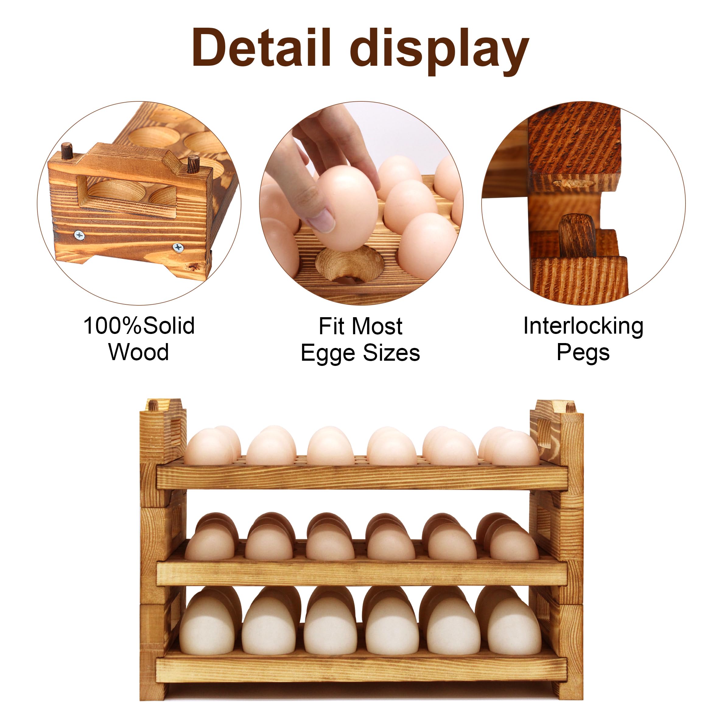 CVHOMEDECO ensamble-facil-huevos-madera, instalación rápida con tornillos incluidos.