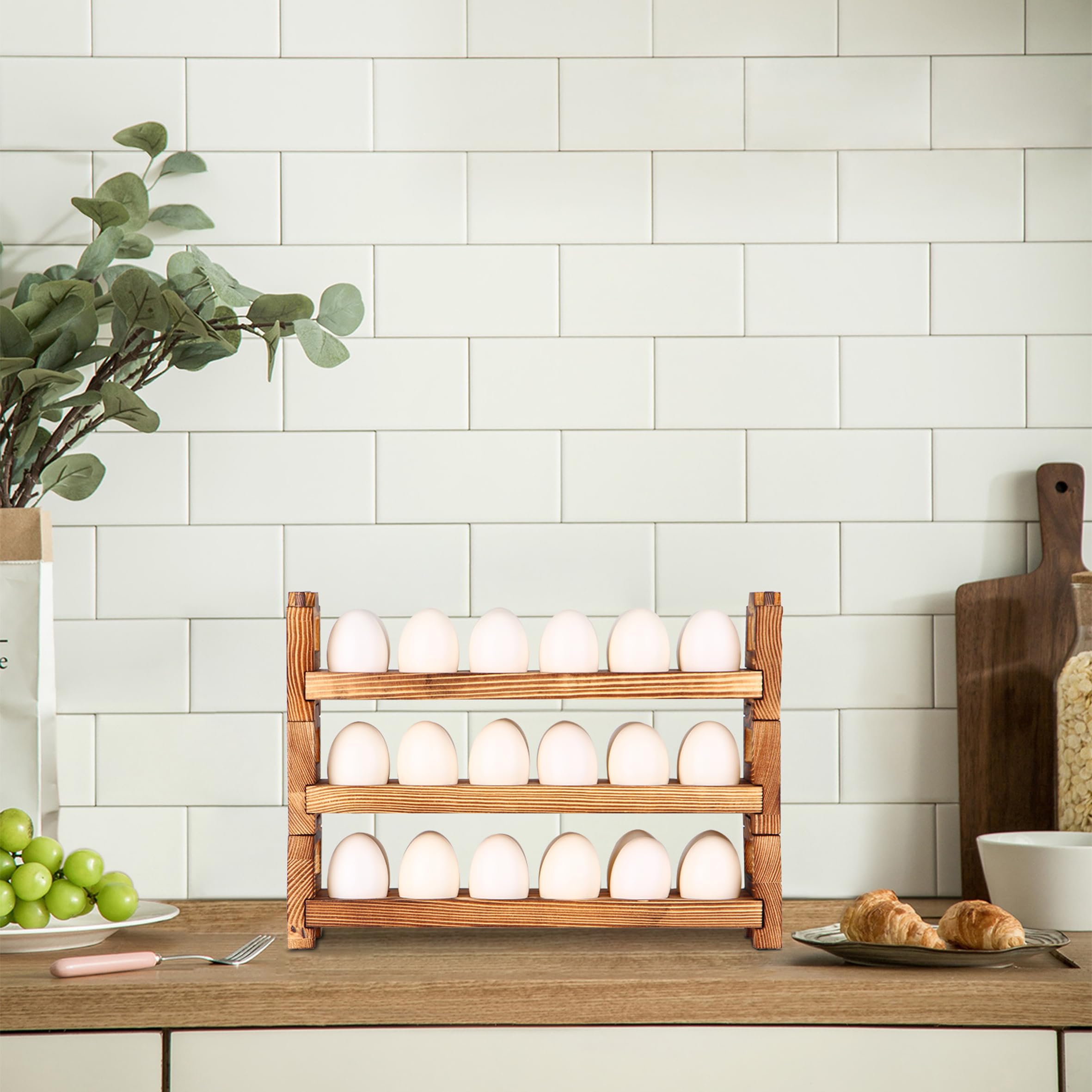 CVHOMEDECO porta-huevos madera, regalo práctico para familia, amigos y vecinos.