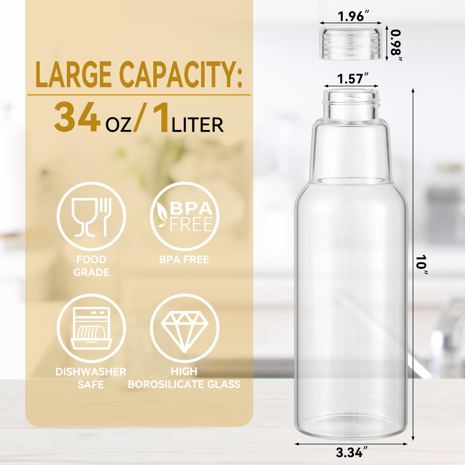 Botellas de vidrio borosilicato CWHHRN para infusiones.