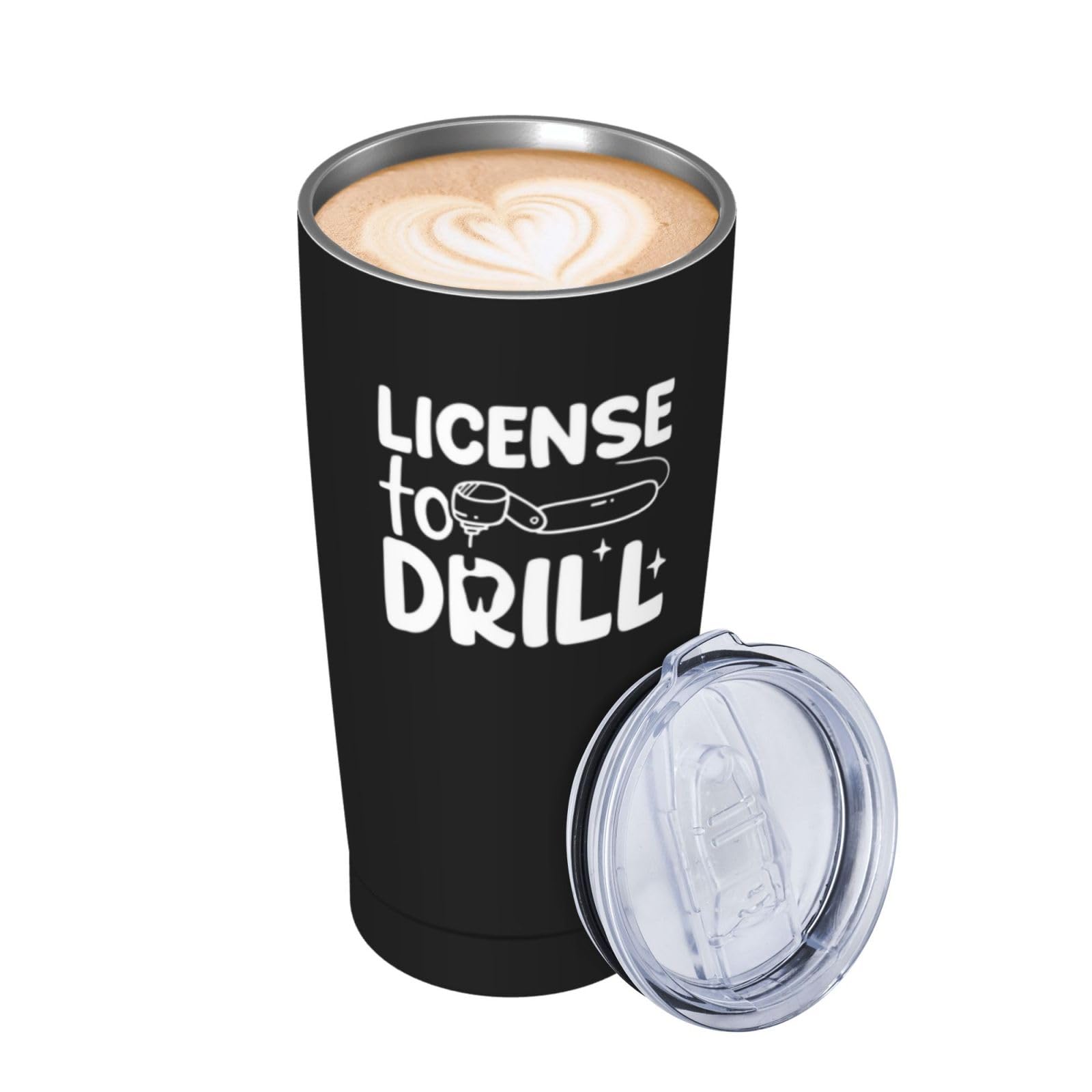 Cwutoba tumbler dentista con tapa sin BPA, práctico para llevar.