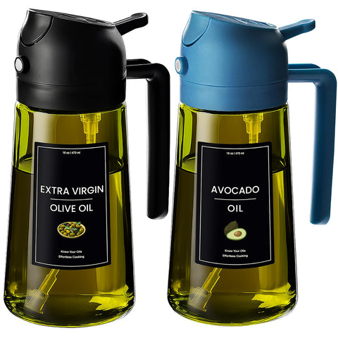 CXINYI dispensador de aceite de oliva 16oz-470ml en negro y azul para cocinar