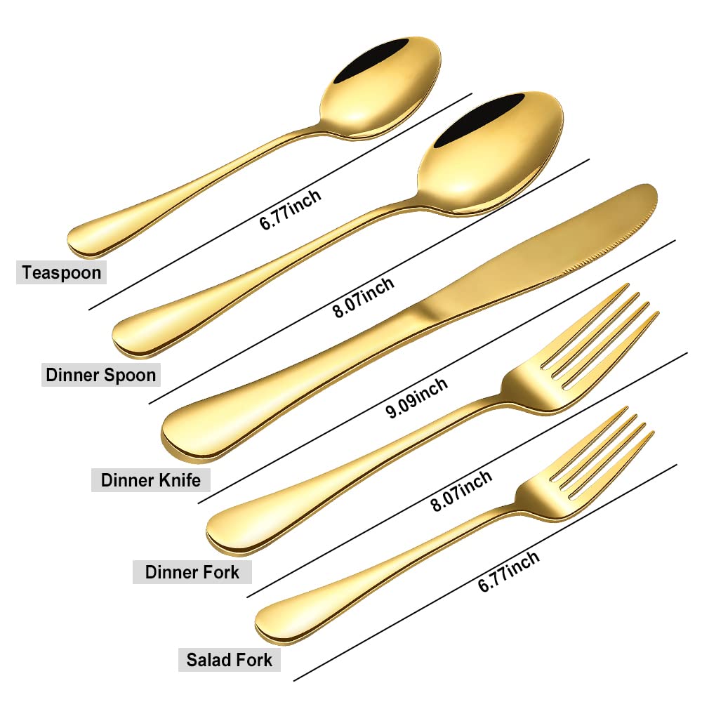 CXJY cuchillos dorados titanio, diseño ergonómico y resistente.